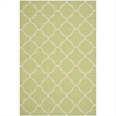Safavieh 10 Ft. X 14 Ft. Large Rectangle Contemporary Dhurries- Light Green And Ivory- Flatweave Rug DHU554A-10